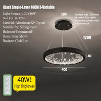 Lustre moderne en cristal avec éclairage LED pour villa de luxe