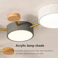 Plafonnier LED en bois : design nordique moderne