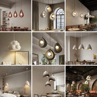 Nordic Wabi Sabi : Lampe suspension LED minimaliste pour salle à manger, salon et chambre