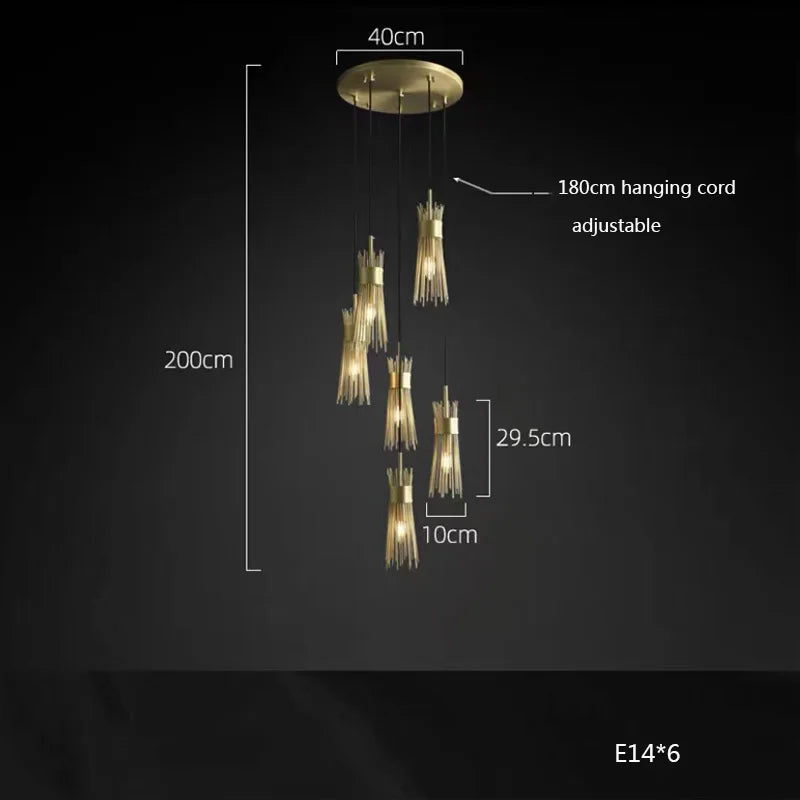 Lustre en cuivre LED décoratif de qualité supérieure pour la maison