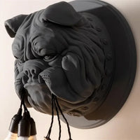 Applique murale vintage Bouledogue Charmant en résine