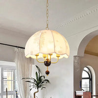 Lustre médiéval français vintage en bois et tissu - Élégance intemporelle