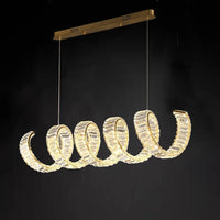 Lustre LED Spirale Dorée au Design Moderne - Lumière Élégante