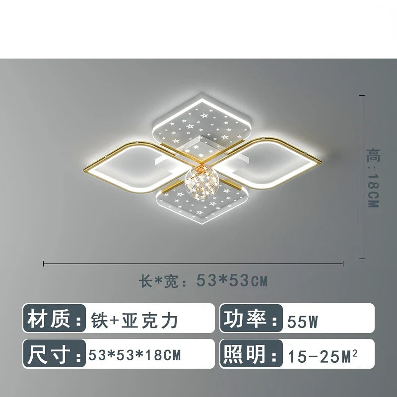 Lustre LED Modern Starry Sky Grass Blades Interior Lightning