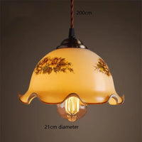 Suspension Vintage Américaine en Cuivre Bois Verre Edison