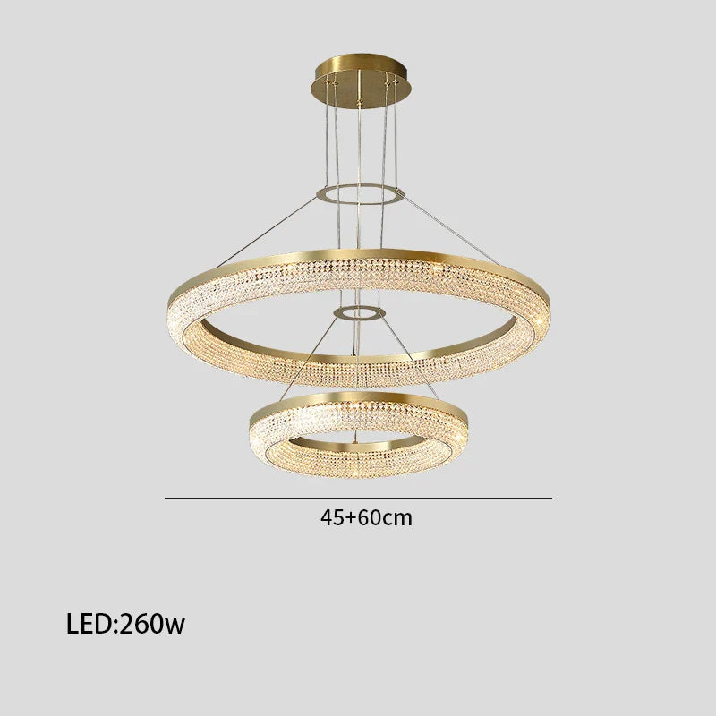 Lustre de luxe LED rond design moderne 2024 pour intérieur - Élégance Lumineuse