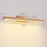 Applique murale scandinave en noyer noir avec éclairage LED pour miroir