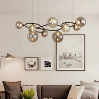 Lampe suspendue d'art en verre fumé de luxe
