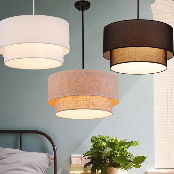 Suspension Abat-jour Style Lin Moderne