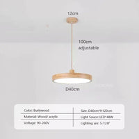 Suspension LED en bois Nordic Slim