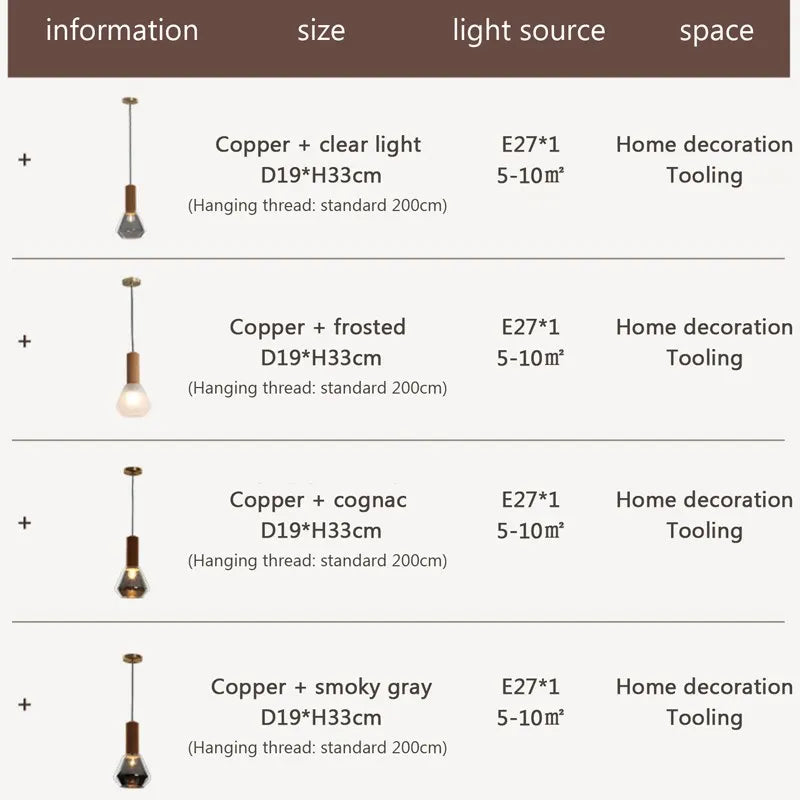 Suspension LED en cuivre au design nordique de luxe