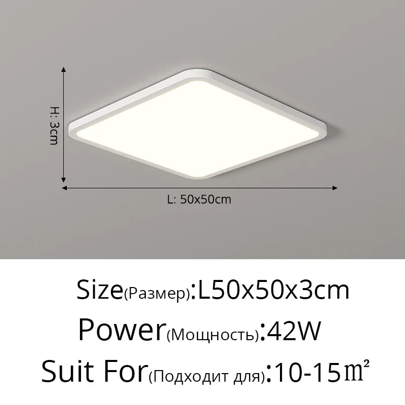 Plafonnier LED Ultra-mince Rectangulaire Minimaliste Scandinave Moderne en Acrylique