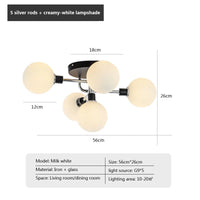 Plafonnier nordique en verre G9 LED pour intérieur moderne