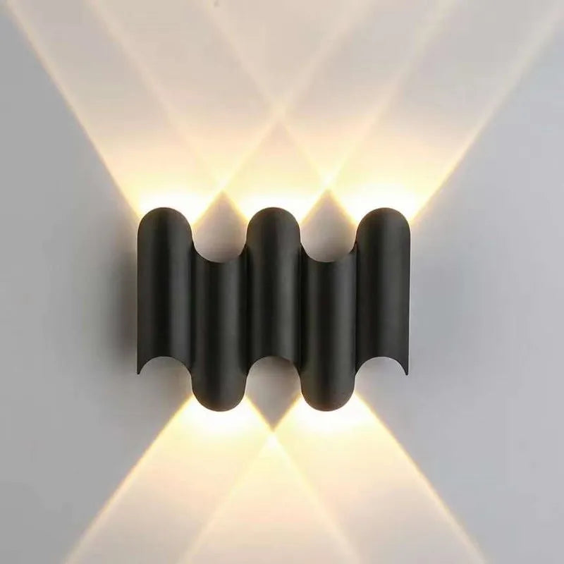Applique Murale LED Lumière Extérieure Dorée IP65