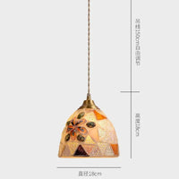 Suspension Tiffany Méditerranée en Verre Coquille LED