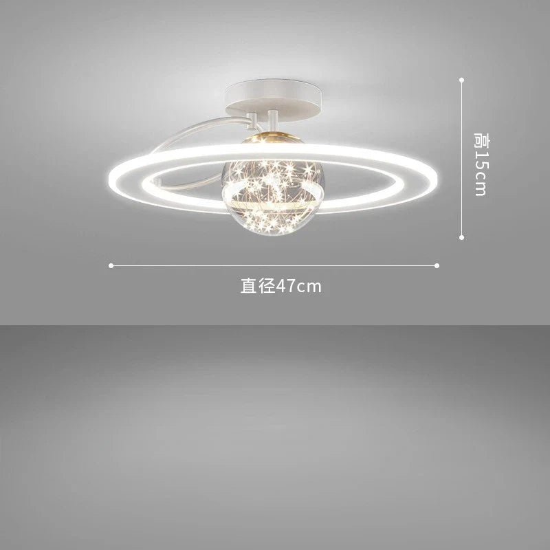 Plafonnier Doré de Luxe à LED Moderne Boule de Verre