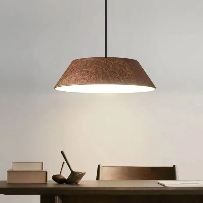 Lustre LED nordique en bois de noyer pour salle à manger et barre Wabi Sabi Art café table suspension