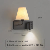 Applique murale LED nordique moderne pour hôtel avec interrupteur USB