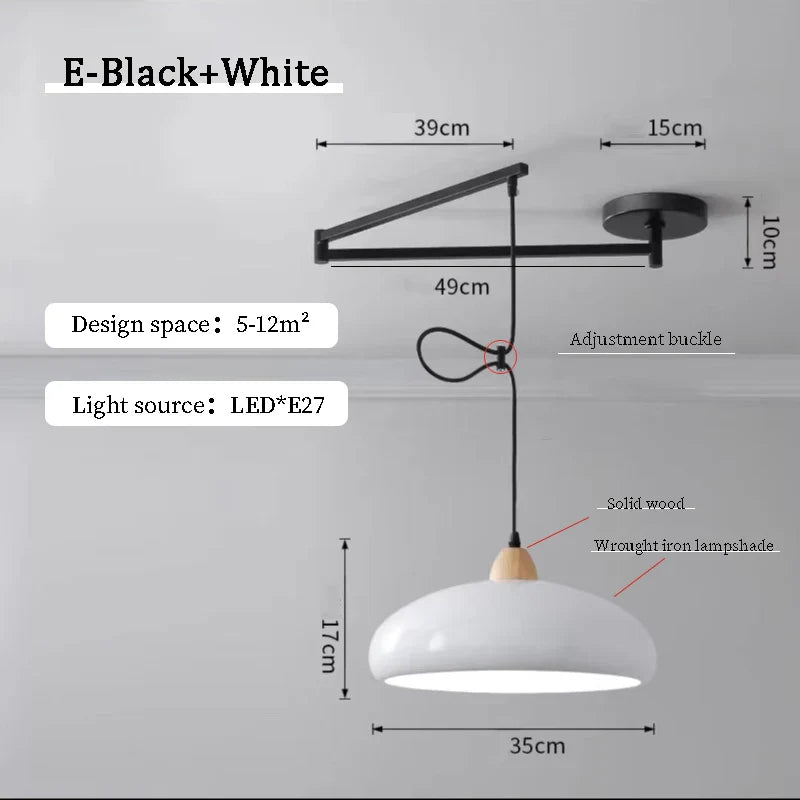 Lustres à bascule LED pour table à manger nordique
