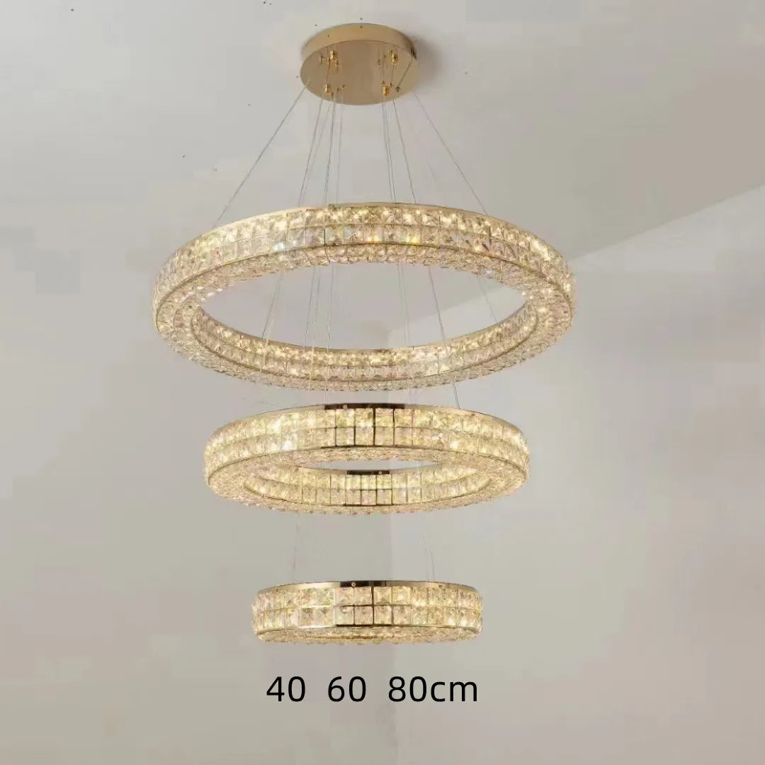 Lustre Moderne en Cristal à Deux Niveaux pour Décoration