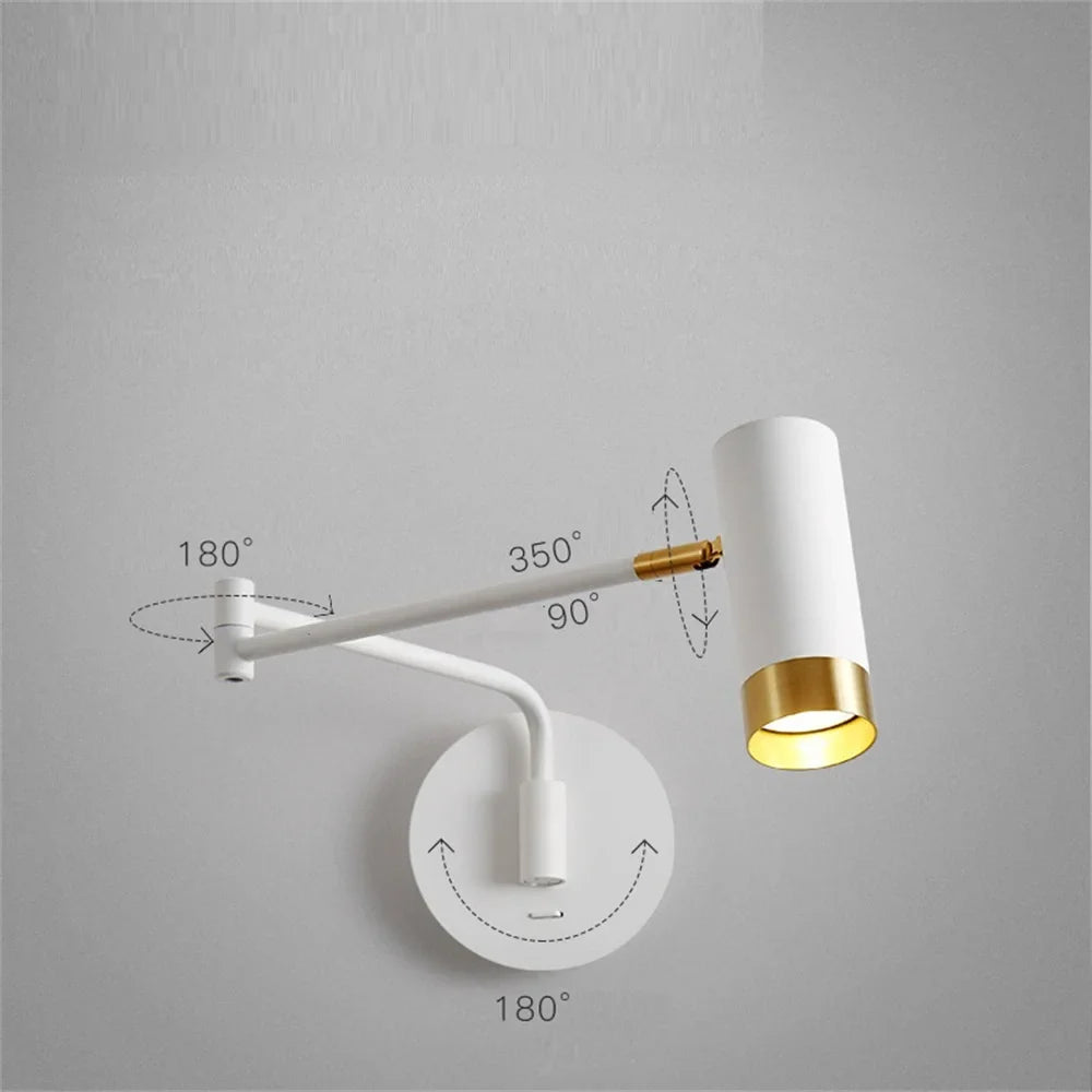 Applique murale LED pivotante FlexiSwitch, design moderne