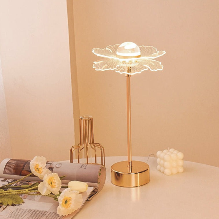 Lampe à poser vintage en métal doré Anila LED