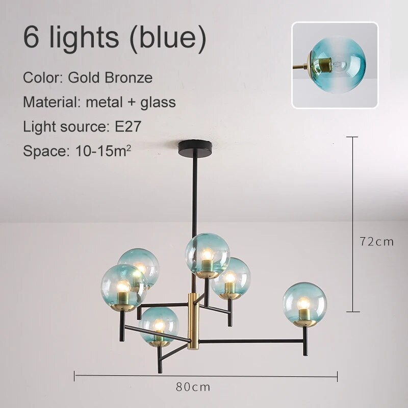 Lustre Noir Moderne avec Éclairage LED