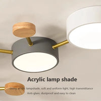 Lustre LED en Bois Nordique - Design Simple et Créatif