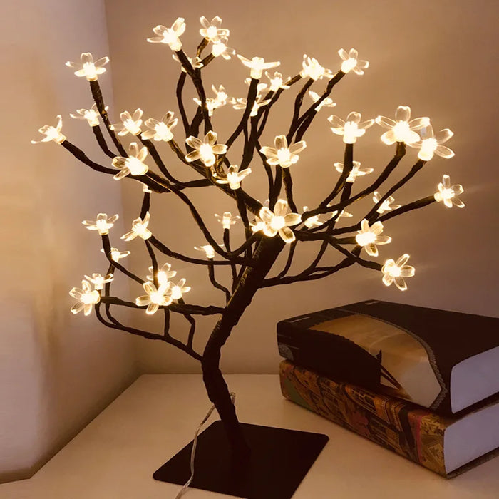 Lampe de table LED Nordique Cherry Blossom Crystal Veilleuse