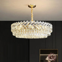Lustre LED Moderne de Luxe en Cristal pour Salon et Salle à Manger