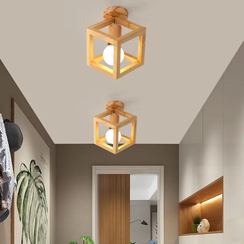 Plafonnier nordique en bois - Illuminaire LED