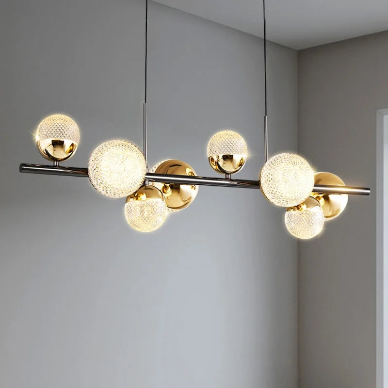 Lustre Moderne en Verre LED pour Déco Intérieure