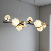 Lustre Moderne en Verre LED pour Déco Intérieure