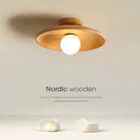 Plafonnier LED Nordique en Bois