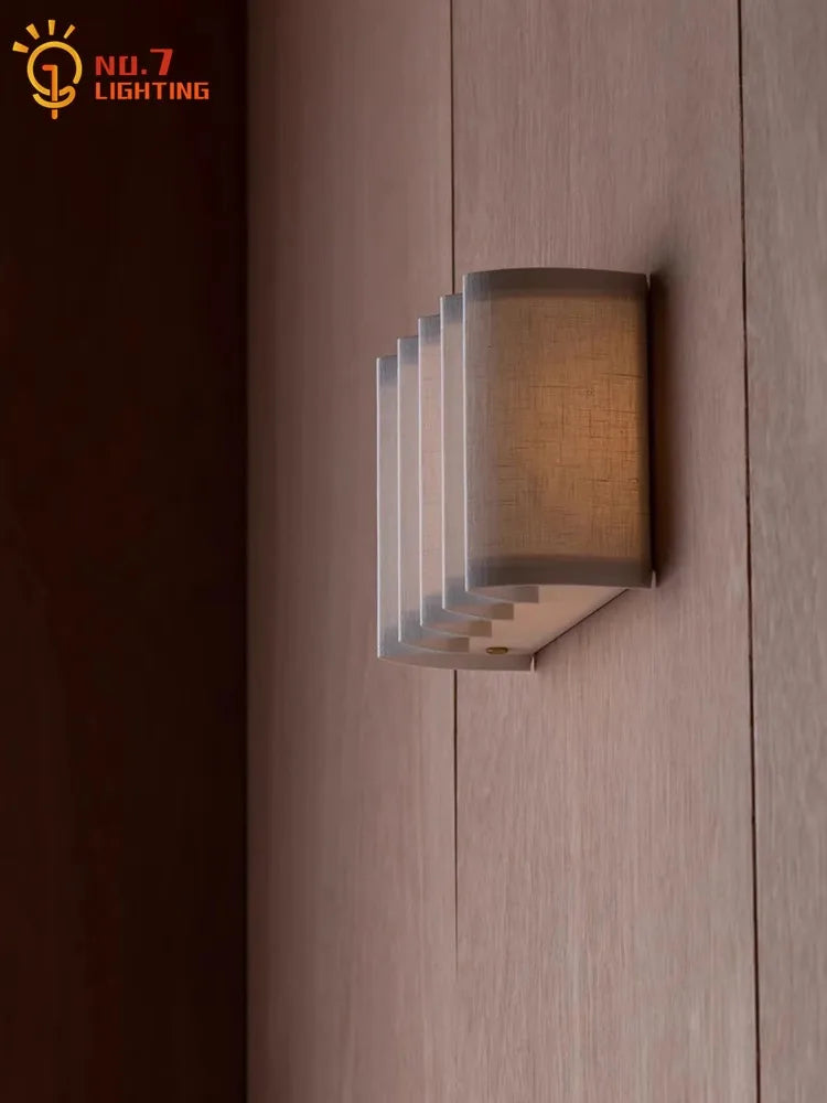 Applique Murale LED Nordique Wabi-Sabi Atmosphère Tissu Art Décoratif