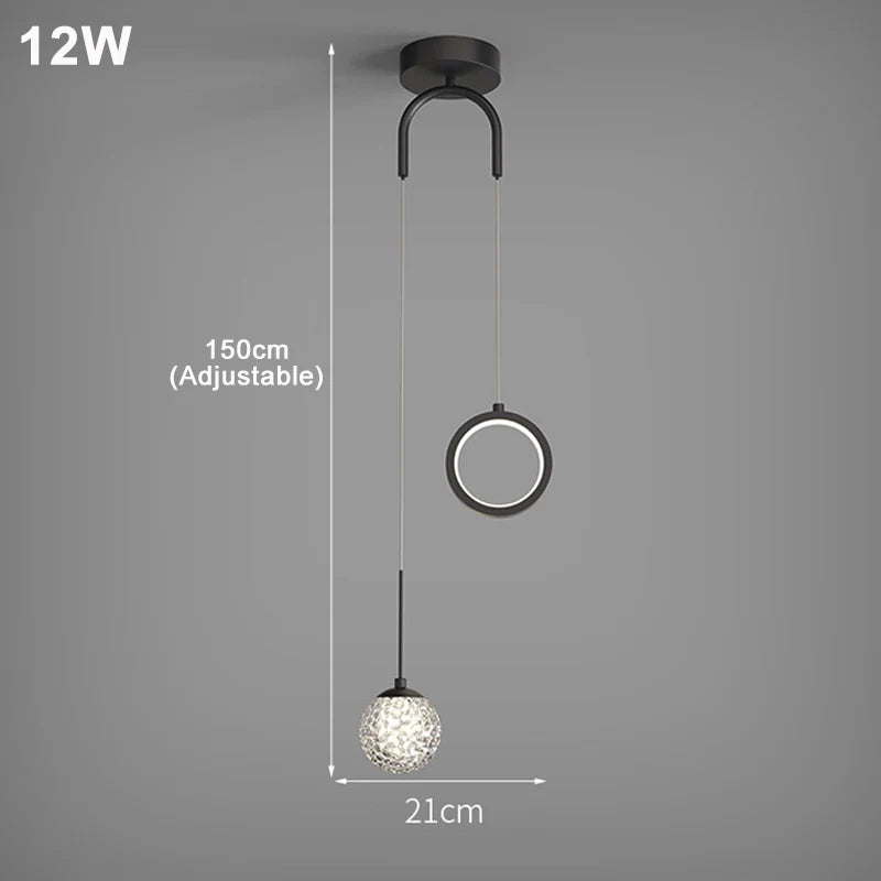 Lustre LED en cristal de luxe nordique - Éclat Brillant