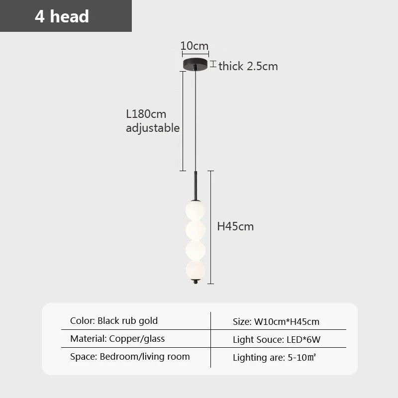 Suspension design boules en verre nordique LED cuivre Vent Gourde Décoration