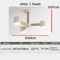 Lustre Nordique Créatif en Bois Massif pour Salon, Chambre et Salle à Manger