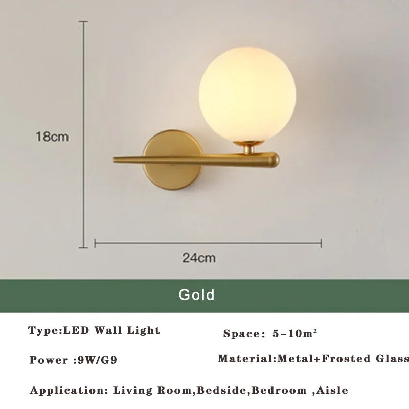 Lustre LED Moderne Nordic Gold & Black