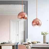 Suspension boule moderne en verre avec éclairage LED