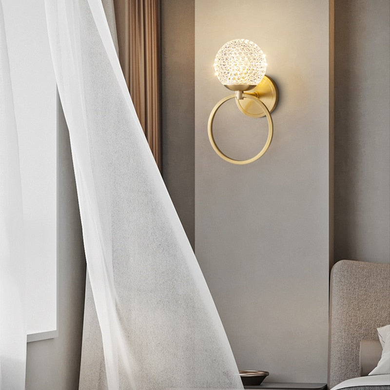 Applique murale LED Luxury en cristal de verre Ball