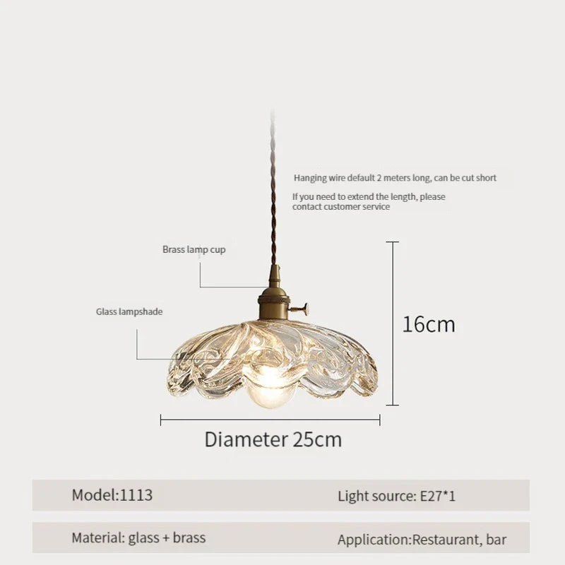 Suspension luminaire nordique en bois, verre et laiton - Style rustique moderne