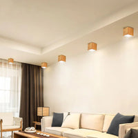 Plafonnier LED Carré en Bois Nordique Nordic Glow - Downlight