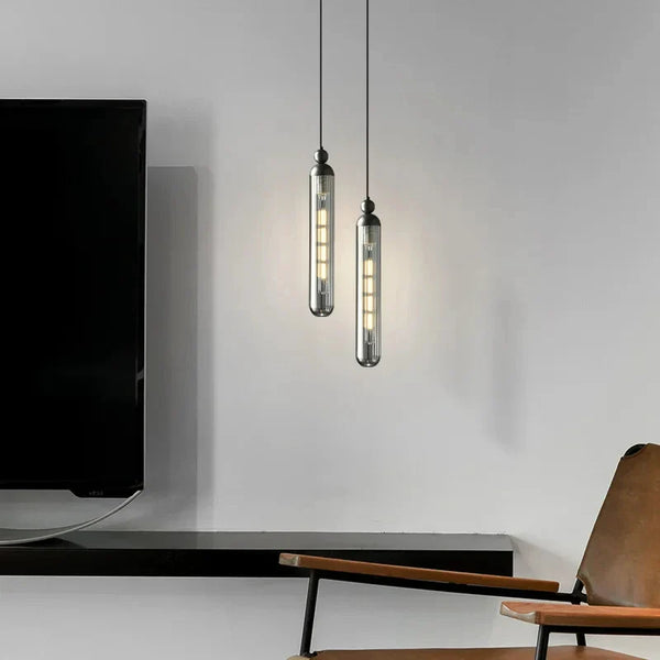 Lustre Nordique en Verre avec Cordon Réglable