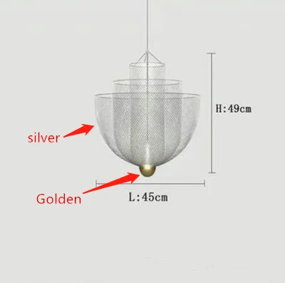 Lustre Nordique Dimmable en Grille Métallique LED Géométrique, Design Moderne