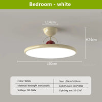 Plafonnier LED nordique crème avec design soucoupe volante