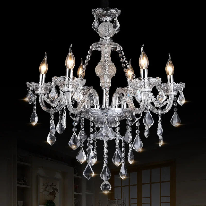 Lustre en cristal européen avec bougie maison