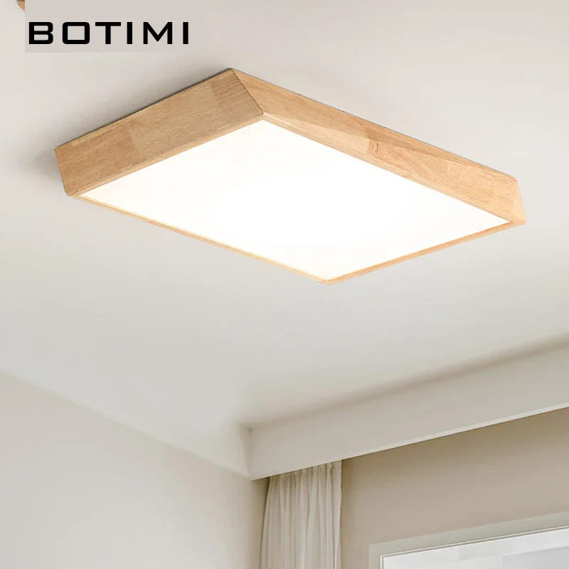 Plafonnier BOTIMI Bois Massif LED Modèle Nordique
