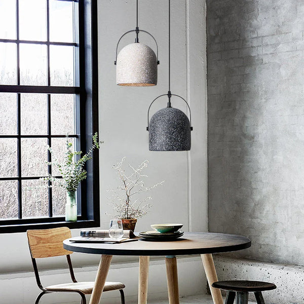 Suspension minimaliste en béton rétro avec éclairage LED innovant