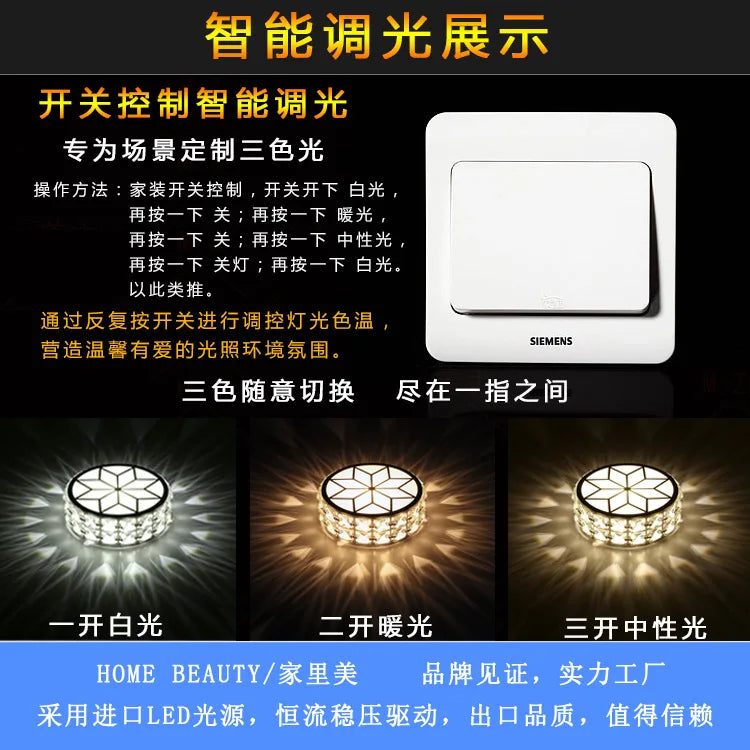 Plafonnier LED moderne en cristal pour un éclairage intérieur sophistiqué